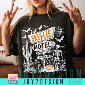 Skellie Motel Funny Halloween PNG Funny Skeleton Halloween Fall Png Halloween Humor Vintage design Png Trendy Halloween shirt Png ORIGINAL image 5