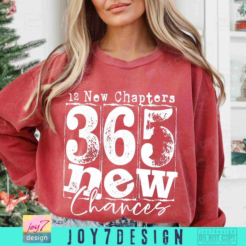 Happy New Years 12 New Chapters 365 New Chances PNG Simple New Years Png New Year Sublimation Png Trendy Retro New Years Eve Shirt ORIGINAL image 4