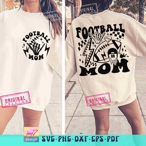 Retro Football Mom SVG PNG Baller Mom Football Game Day Mom deign Funny Football Front and Back Svg Aesthetic Cut File& Sublimation Original image 3