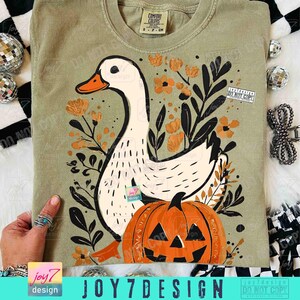Goose Halloween Fall PNG Halloween Goose Floral Boho Goose Fall design Funny Goose Cute Halloween Boho Fall Pumpkin Retro Goose Png ORIGINAL image 5