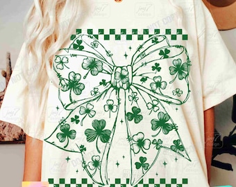 Shamrock Coquette Bow PNG Coquette St Patricks Clover Png Irish Coquette Png Retro St Patricks Day Trendy Patty's Day Retro designs ORIGINAL