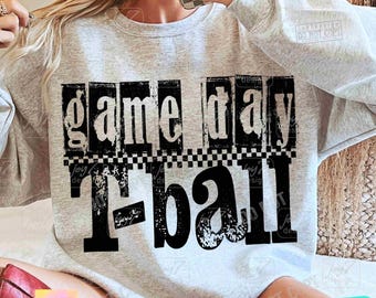 Dia do Jogo T Ball PNG Retro T Ball Design do dia do jogo T Ball moderno time Retro T-Ball xadrez desgastado Png T Ball temporada jogo Dy Png ORIGINAL