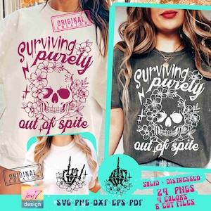 Puur uit pure woede overleven grappig skelet sarcasme SVG PNG grappige volwassen Goth Svg retro sublimatie heks Svg voor- en achterkant gesneden bestand origineel
