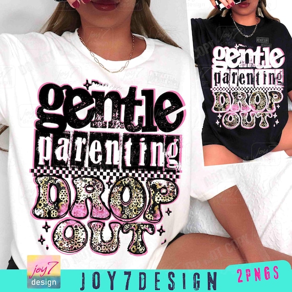 Gentle Parenting Drop Out Trendy Mom PNG Sarcastic Mom Png Sassy Mom's shirt Retro Checker Cheetah Sassy Funny Funny Mother's Day ORIGINAL