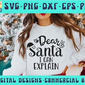 Caro Babbo Natale posso spiegare Svg Png Pdf POD, Divertente Natale Svg, Babbo Natale Svg, Maglione di Natale Png, Inverno Svg, Caro Babbo Natale Png, Natale per bambini