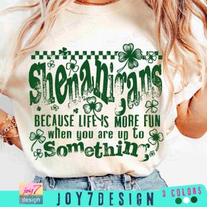 Shenanigans Shamrock St Patricks PNG Funny St Patricks saying Clover Png Retro Shenanigans Png Funny Irish Png Trendy Patty's Day ORIGINAL image 1