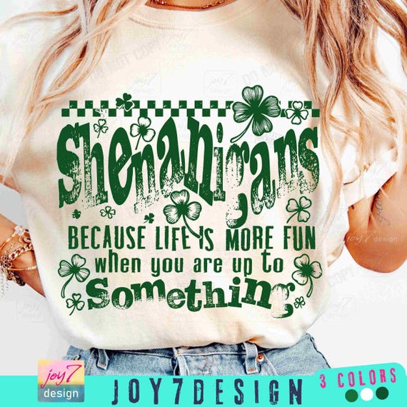 Shenanigans Shamrock St Patricks PNG Funny St Patricks saying Clover Png Retro Shenanigans Png Funny Irish Png Trendy Patty's Day ORIGINAL