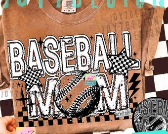 Baseball Mom Checkered PNG Trendy Baseball Mom Retro Baseball shirt design Funny Baseball Mom Png Retro Checkers Popular Baseball ORIGINAL