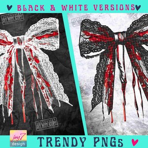 Halloween Bow PNG Coquette Trendy Halloween Png Retro Halloween Bow Png Spooky Season Png Horror Gothic Girly Vintage shirt design ORIGINAL image 2