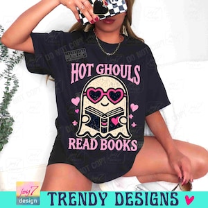 Hot Ghouls Read Books PNG Cute Ghost Book Lover Halloween Png Groovy Ghost Girly Halloween Bookish Fall Png Preppy Trendy Ghost Png ORIGINAL image 5