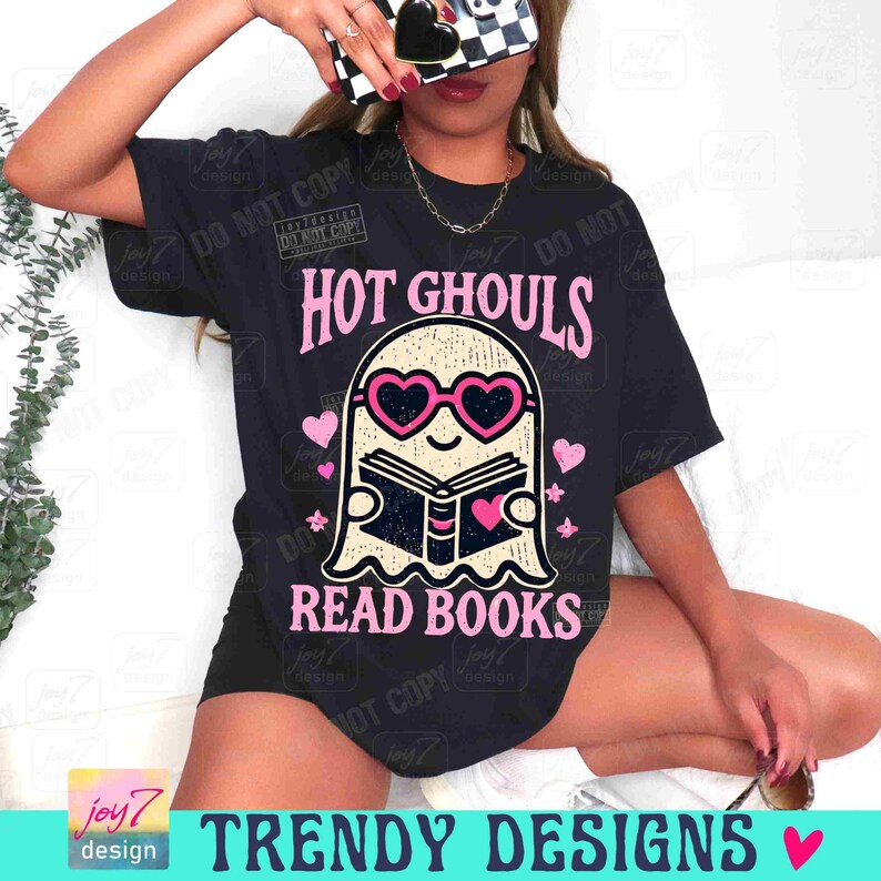 Hot Ghouls Read Books PNG Cute Ghost Book Lover Halloween Png Groovy Ghost Girly Halloween Bookish Fall Png Preppy Trendy Ghost Png ORIGINAL image 5