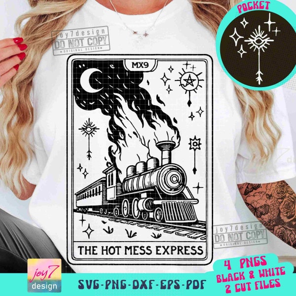 Tarot Card Hot Mess Express SVG PNG Sarcastic Funny Svg Tarot Card Png Snarky Svg Sarcasm Svg Funny Svg CutFiles Trendy Sublimation ORIGINAL