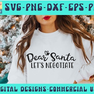 Caro Babbo Natale, negoziamo SVG PNG Pdf, Divertente Natale Svg, Maglione di Natale Svg, Inverno Svg Natale Svg per POD File di taglio citazione di Natale