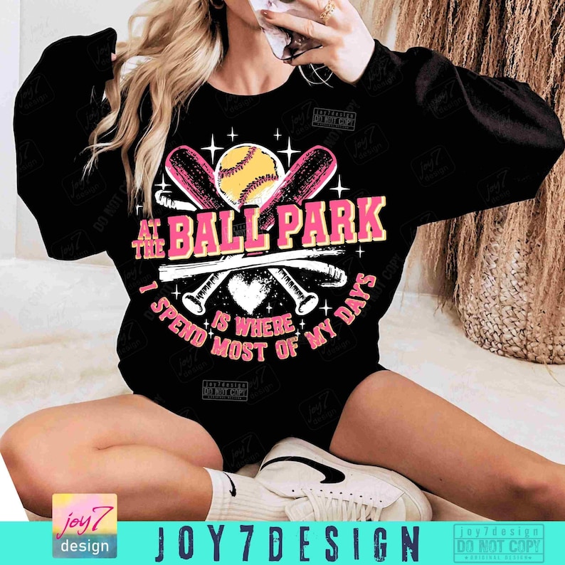 Softball At The Ballpark Is Where I Spend Most of My Days PNG Retro Softball Game Day Mom Png Softball Team Png Softball Shirt Png ORIGINAL image 3