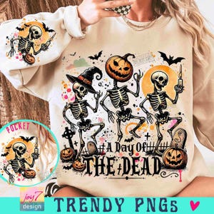 Lustiges tanzendes Skelett PNG, Tag der Toten, Halloween (Digitaler Download) Bild 1