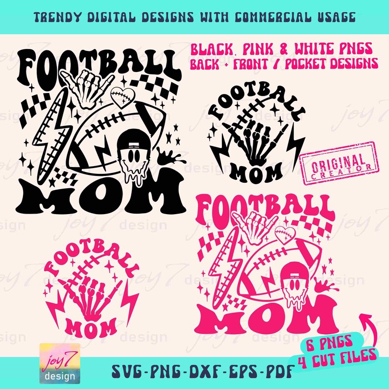 Retro Football Mom SVG PNG Baller Mom Football Game Day Mom deign Funny Football Front and Back Svg Aesthetic Cut File& Sublimation Original image 2