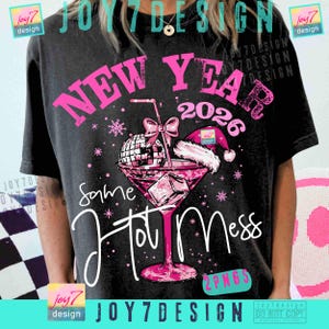 Grappig nieuwjaar PNG roze nieuwjaar sublimatie gelukkig nieuwjaar coquette kerstmuts oudejaarsavond martini cocktail shirt ontwerp origineel