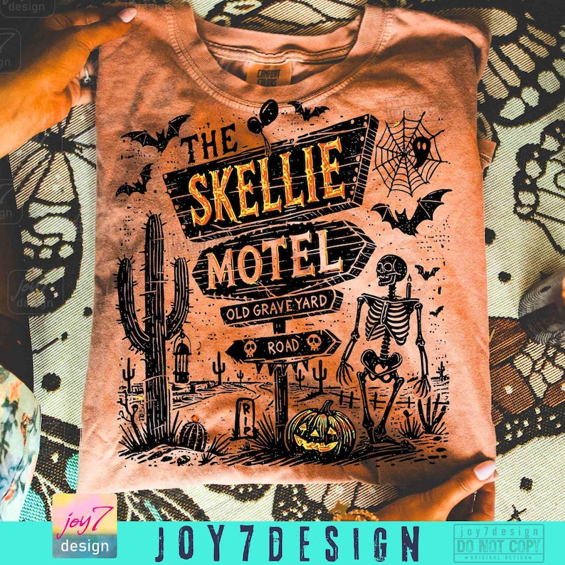 Skellie Motel Funny Halloween PNG Funny Skeleton Halloween Fall Png Halloween Humor Vintage design Png Trendy Halloween shirt Png ORIGINAL image 6