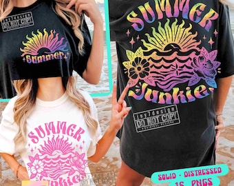 Summer Junkie SVG PNG Summer design Svg Beach shirt Svg Retro Summer Svg Summer Cut File Summer Retro design Dtf Png Sublimation ORIGINAL