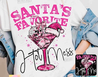 Santa's Favorite PNG Christmas Party Png Funny Christmas Santas Favorite Png Funny Martini Trendy Christmas Drink Tshirt Png Retro ORIGINAL