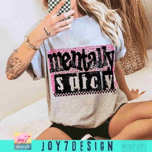 Mentally Spicy Snarky PNG Sarcastic Funny Mental health Png Retro Checkered Trendy Womens Leopard Print Sarcasm Sassy Funny Mom Png ORIGINAL image 4