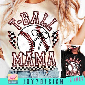 T-Ball Mama Retro Checkered Coquette PNG T-Ball Mom Game Day Png T-Ball Coquette Shirt Design Trendy T-Ball Sublimation Sports DTF ORIGINAL