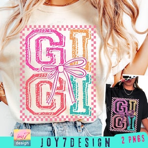 GIGI Retro Checkered Coquette PNG Retro Gigi Png Mothers Day Trendy Grandma shirt design Retro Gigi Checker Cute Gigi Coquette Bow ORIGINAL