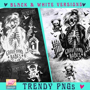 Graveyard Babes Club Halloween PNG Snarky Funny Skeleton Png Witch
