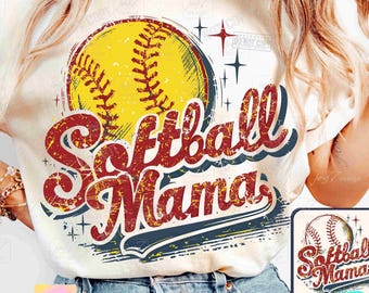 Softball Mama Retro PNG Softball mom Png Softball season Png Softball shirt Vintage design Softball Game Day Softball SUBLIMATION ORIGINAL