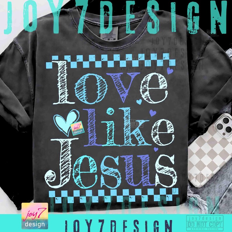 Retro Love Like Jesus PNG Cute Christian Valentines Checker Png Christian VDay Religious Love Jesus shirt Png Religious Valentine ORIGINAL image 2
