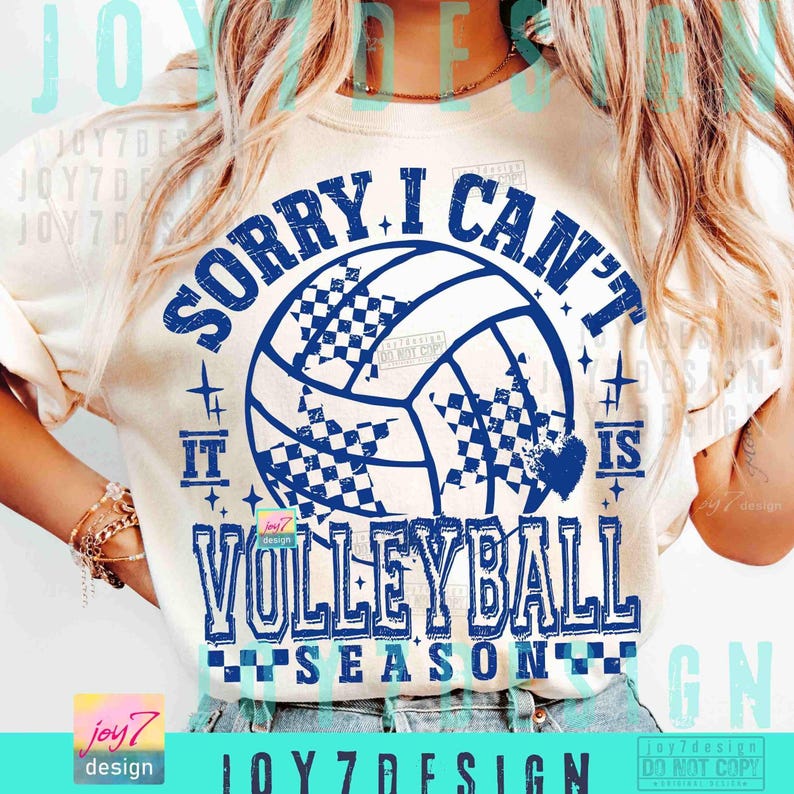 Sorry I Can't It Is Volleyball Season PNG Trendy Volleyball shirt Funny Volleyball Mom Png Retro Checker Volleyball design Trendy ORIGINAL image 5