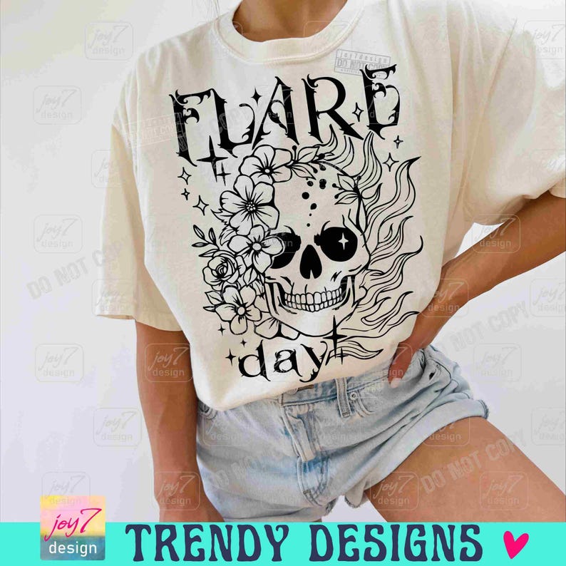 Día de la llamarada SVG PNG Enfermedad crónica Conciencia de la salud Flor Calavera Png Dolor crónico Síndrome de Ehlers-Danlos Esqueleto Spoonie camisa Svg ORIGINAL imagen 3