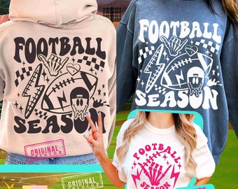 Football Season Retro Football SVG PNG Funny Football Fan Png Game Day Trendy Front Back Svg Aesthetic CutFile Football Sublimation Original