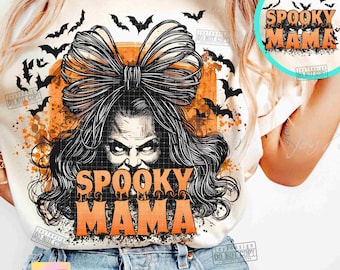 Spooky Mama Scary Halloween PNG Lustiges Halloween Kokette Mama Png Halloween Mama Png Gruselige Saison Trendige Vintage Halloween-Designs ORIGINAL