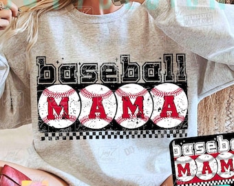 Design per maglietta da baseball Trendy Baseball Mama PNG Retro Checker Baseball Mom Game Day Png Baseball Maglietta Design Trendy Baseball Mama Stagione Sublimazione DTF ORIGINALE
