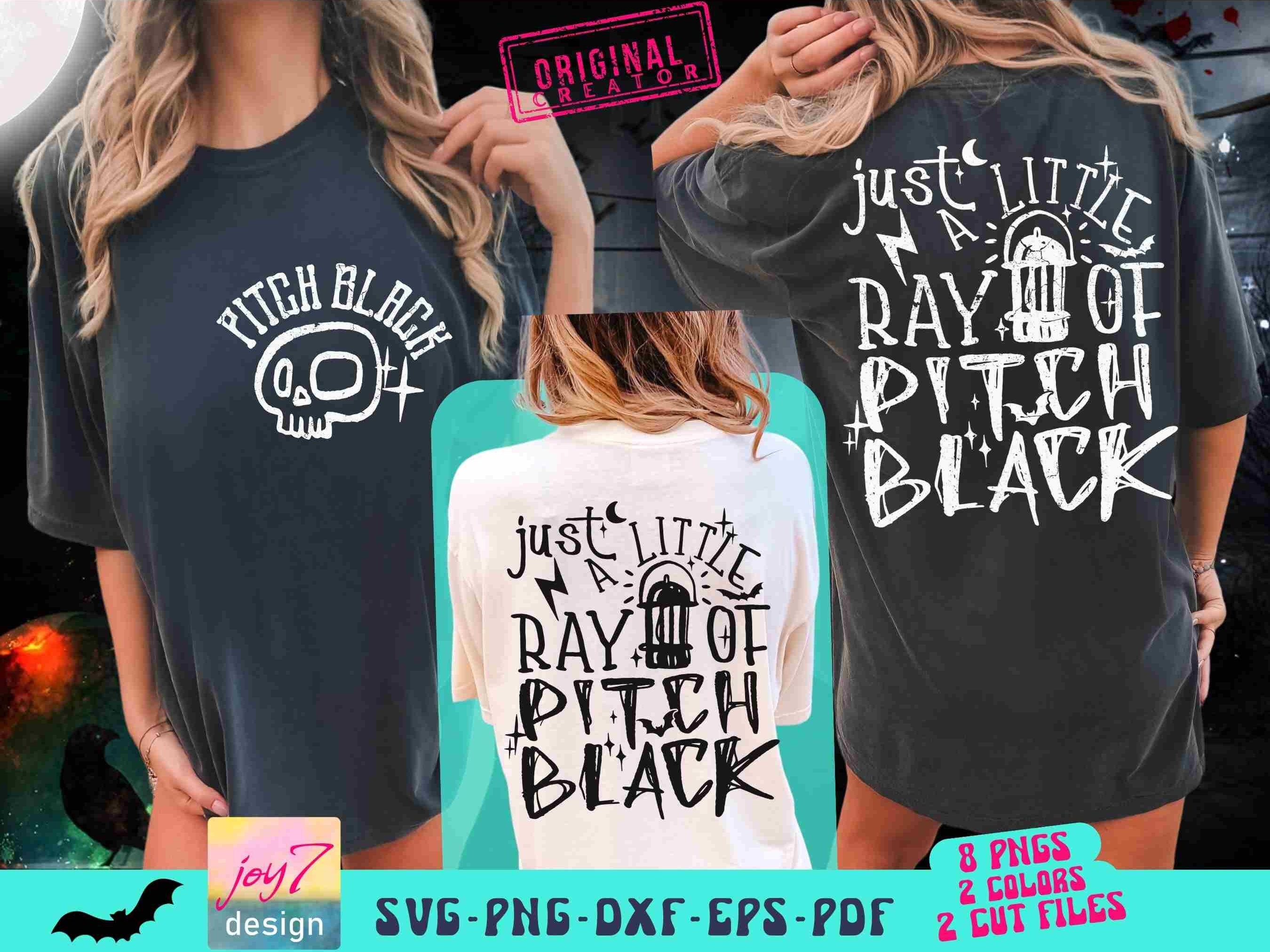 Just A Little Ray Of Pitch Black SVG PNG Halloween Svg Adult humor Svg Spooky Witch Png Goth Sublimation Retro Halloween Cut file Original
