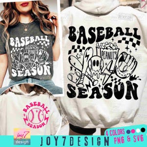 Baseball Season SVG PNG Retro Baseball vibes Game Day designs Bundle Front Back Svg Trendy Retro Aesthetic Cut File & Sublimation Original