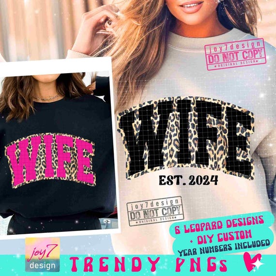 Wife Est PNG Wife Cheetah Png Est Png Wife Shirt Png Wife Leopard Trendy Wife Varsity Png Pink Wife Png  Wife shirt SUBLIMATION Png ORIGINAL