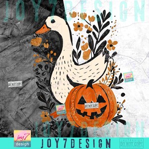 Goose Halloween Fall PNG Halloween Goose Floral Boho Goose Fall design Funny Goose Cute Halloween Boho Fall Pumpkin Retro Goose Png ORIGINAL image 2