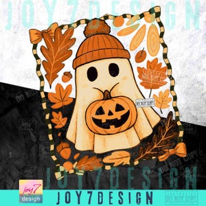 Retro herfstspook schattig bohoherfst Griezelig spook Coquette herfst retro Halloween geblokt pompoen schattig spook Spookachtig herfst gezellig seizoen ORIGINEEL afbeelding 2