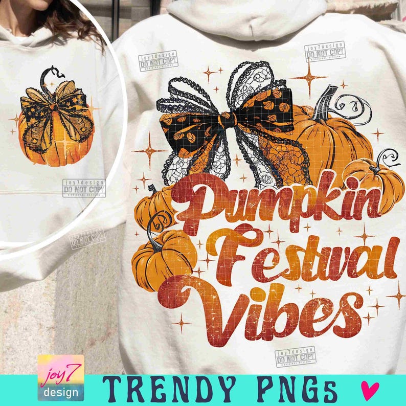 Pumpkin Festival Vibes PNG Coquette Fall vibes Png Cute Fall Png Retro Fall Png Trendy Pumpkin Sublimation Coquette Vintage design ORIGINAL image 1