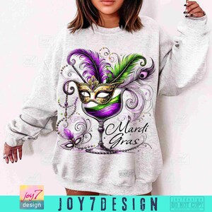 Mardi Gras-cocktail png Retro Mardi Gras-masker png carnaval shirtontwerp png trendy Mardi Gras Party Coquette Mardi Gras Festival png ORIGINEEL afbeelding 6