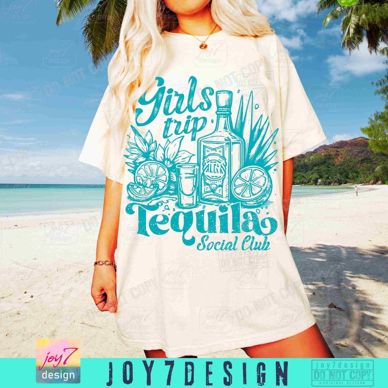 Girls Trip Tequila Social Club PNG Funny Summer Girls Trip Tequila Retro Summer Png Girls Weekend Retro Summer Beach Shirt design ORIGINAL image 4