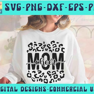 Cheer Mom SVG PNG Pdf Dxf Eps POD, Cheer Life svg, Leopard Cheetah Mom, Funny Mom Svg, Mom Svg, Leopard Mom Svg Png, Mom Shirt, Mom Mode Svg
