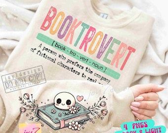 Booktrovert Book PNG Sleeve Png Booktrovert Definition Png Reading Funny Book Png Book lover gift Png Positive quotes Sublimation ORIGINAL