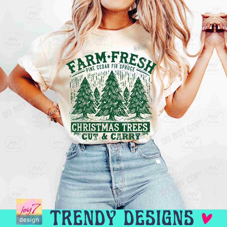 Árboles de Navidad frescos de granja PNG Abeto navideño retro PNG Suéter navideño de moda PNG Lindos árboles de abeto navideño PNG Navidad de moda ORIGINAL imagen 6