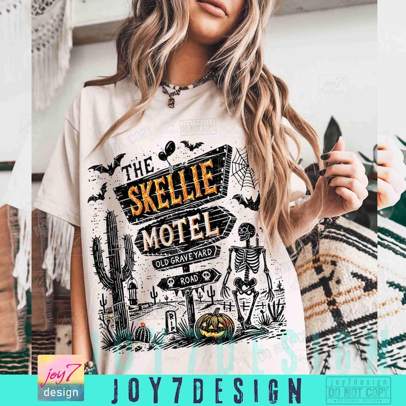 Skellie Motel Funny Halloween PNG Funny Skeleton Halloween Fall Png Halloween Humor Vintage design Png Trendy Halloween shirt Png ORIGINAL image 4