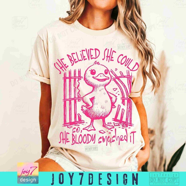Strong Woman Sarcasm Funny Duck PNG Encouraging Affirmation Funny Duck Sassy Funny Goose Retro Humorous Funny Womens Quote Trendy ORIGINAL image 4