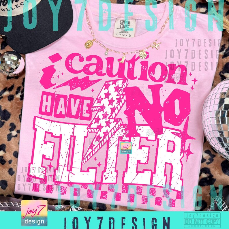 Caution I Have No Filter Sarcasm PNG Snarky Sarcastic Digital design Retro Checkered Humor Funny Shirt Png Trendy Attitude Sassy ORIGINAL image 5