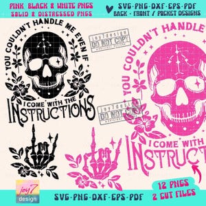 Funny Sarcastic You Couldn't Handle Me SVG PNG Snarky Adult Humor Skeleton Png Flower Skull Svg Cut Files Trendy Womens Sublimation ORIGINAL image 2
